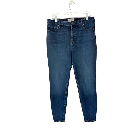 Everlane Dark Wash Stretch The Curvy High Rise Skinny Leg Jean Size 30 - Picture 1 of 12
